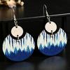 Bohemian Retro Semicircle Wooden Patchwork Earrings