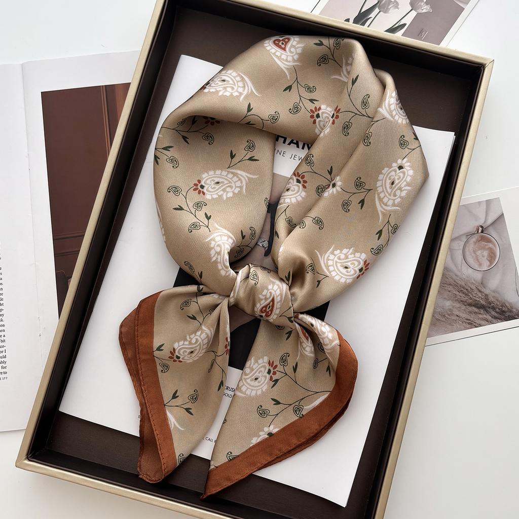 Luxury Print Shawl Square Scarf for Women Hijab Fashion Wraps Neckerchief Female Hair Bands Ribbon Headband Bandana