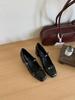 2025 spring new one-word with bow light mouth thick heel Mary Jane versatile OL work commuter women's shoes