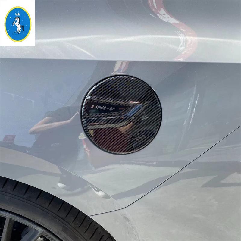 Carbon Fiber Car Filler Fuel Door Guard Oil Gas Tank Cap Decor Frame ABS Accessories Cover Trim For CHANGAN UNI-V UNIV