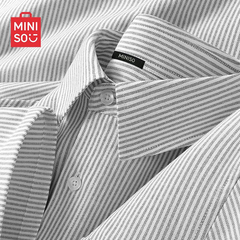 MINISO Men s Striped Short Sleeve Casual Shirt XL