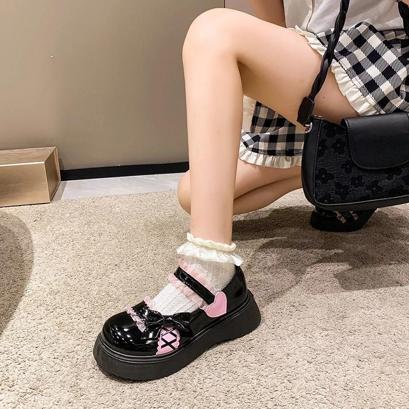 Small Shoes 2024 Autumn New Thick Sole Single Shoes Women British Style Fashion Women's Shoes