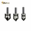 3PCS Hex Countersink Boring Chamfer Drill Bit Set 12/16/19mm 5Flute Woodworking Drill Bit Cutter Metal Drilling Bit Hand Tool