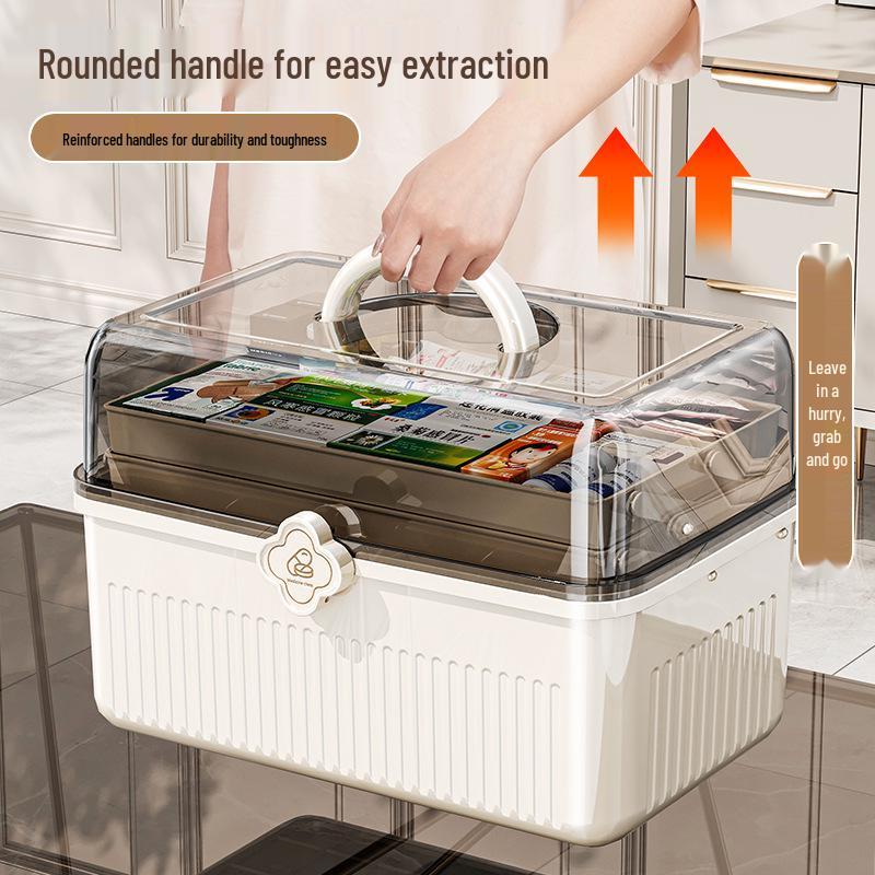 Transparent Multi-Layer Family Medicine Box: Large Capacity First Aid Storage
