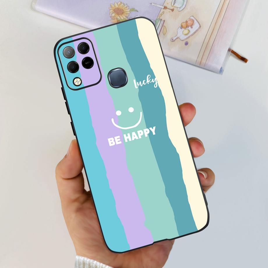 For Infinix Hot 11 G37 4G Case Cover Soft TPU Black Silicone Funda for Infinix Hot11 G37 Infinix X689F Fashion Pattern Bumper