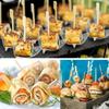 100Pcs Bamboo Sticks Disposable Natural Bamboo Skewers BBQ Barbecue Sticks for Kabob Fruit Cocktail Camping Party Barbecue Tools