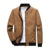 Men S British Style Stand Collar Baseball Jacket Casual Coat