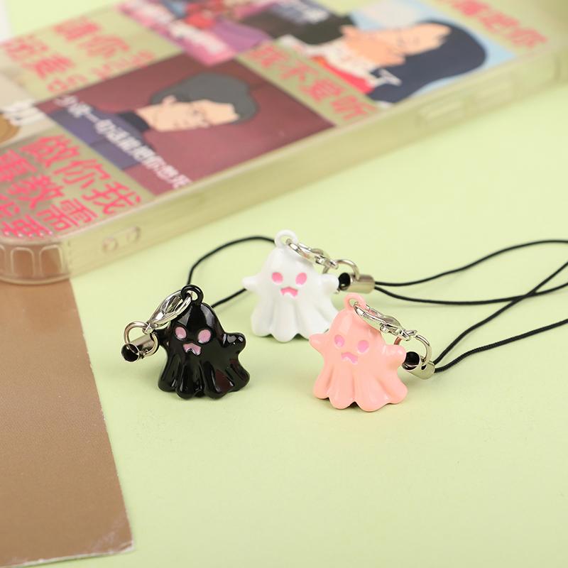 Kawaii Cartoon Ghost Phone Lanyard Cute Ghost Mobile Phone Chains Earphone Case Pendant For Girls Halloween Gifts