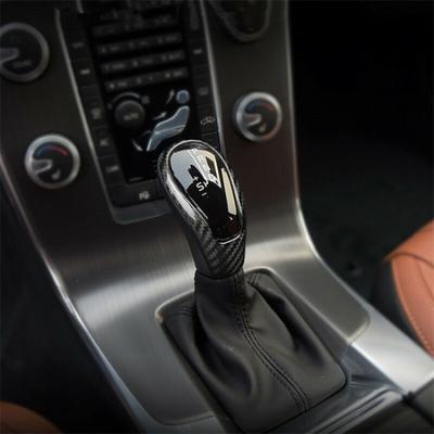 Gloss Carbon Fiber Car Gear Shift Knob Cover Sticker For Volvo V40 2013- LB
