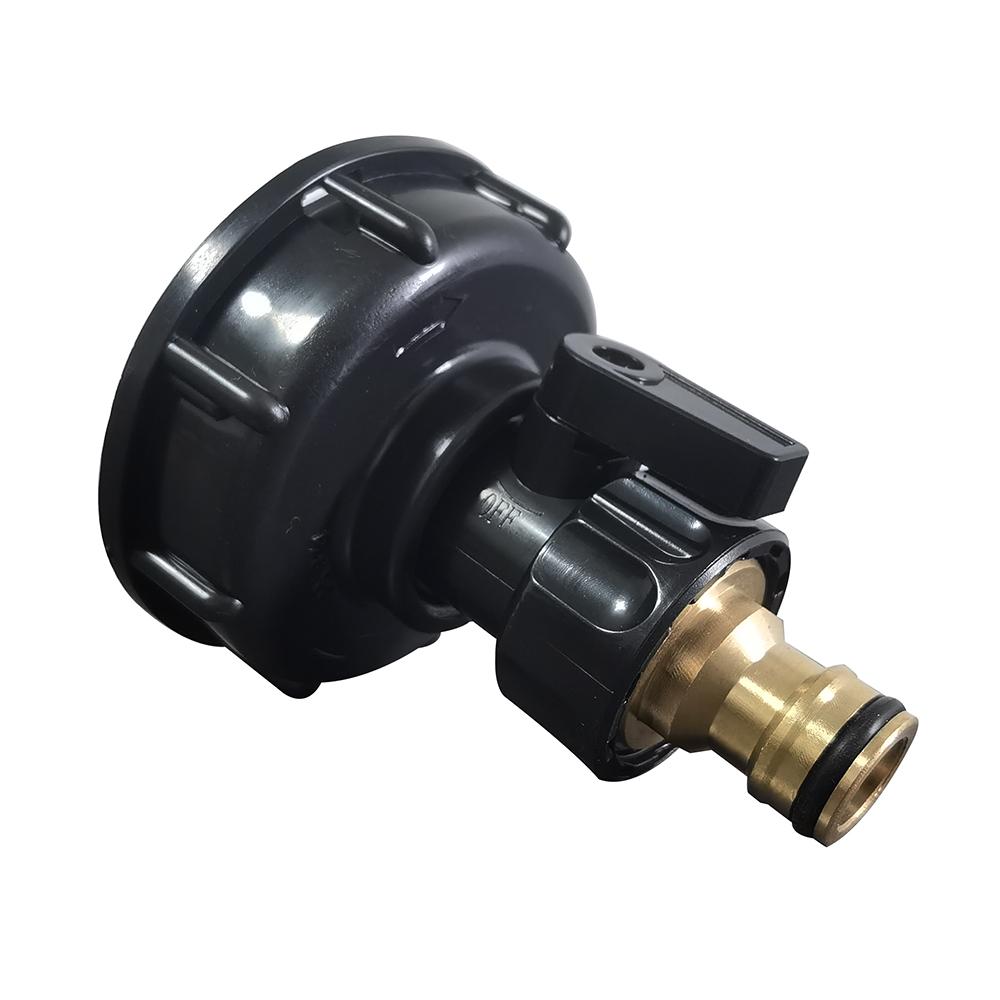 1Set 3Pcs 3/8 '' copper nipple water pipe joint 3/4 '' water switch valve IBC S60 * 6 water tank adapter adapter threaded cover