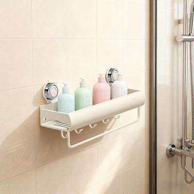 Duschablagen ohne Bohren mit Handtuchstange Haken Moderne Duschregale Badezimmer Organizer für Luffa Seife Shampoo Duschgel