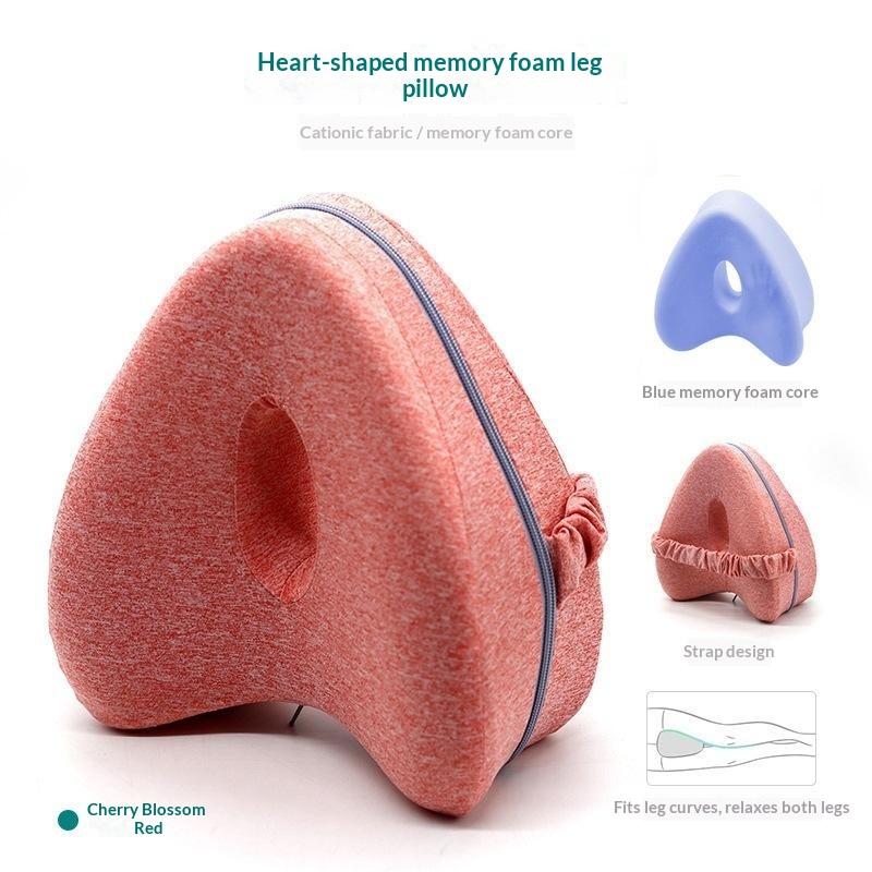 Heart Shaped Breathable Leg Pillow Orthopedic Memory Foam Knee Support Cushion for Elderly Side Sleepers Pain Relief