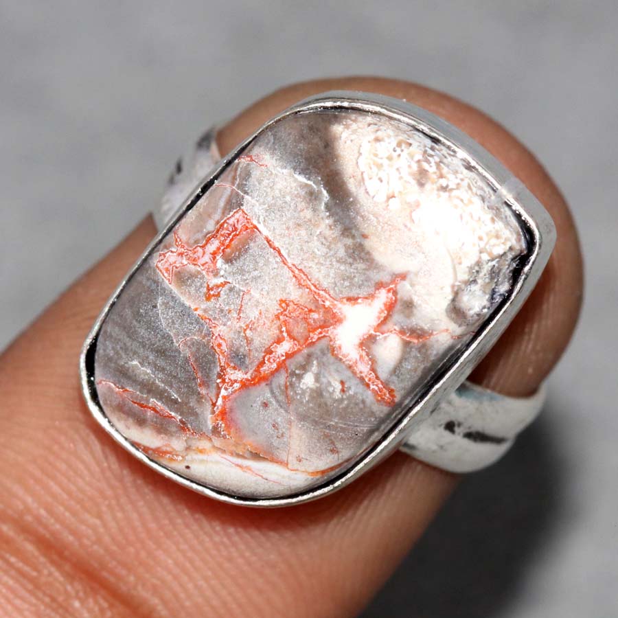 Money Agate 925 Silver Plated Ring US 7 Elegant Gift Design Most Beautiful E6i67