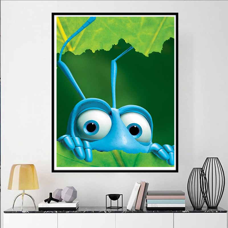 Disney 5D DIY Diamond Painting: Felicitys Insect Crisis Illustration Full Round Diamond Mosaic Cartoon Embroidery Art Painting for Home Decoration