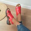 2 new large size one-word buckle belt summer new sandals women's Velcro shoes