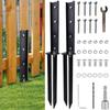 Steel Fence Support Pin Repair Stake Stabilizers 33.6Inch Fit for Fixing Tilted/Broken Wood Fence Post Easy Installation