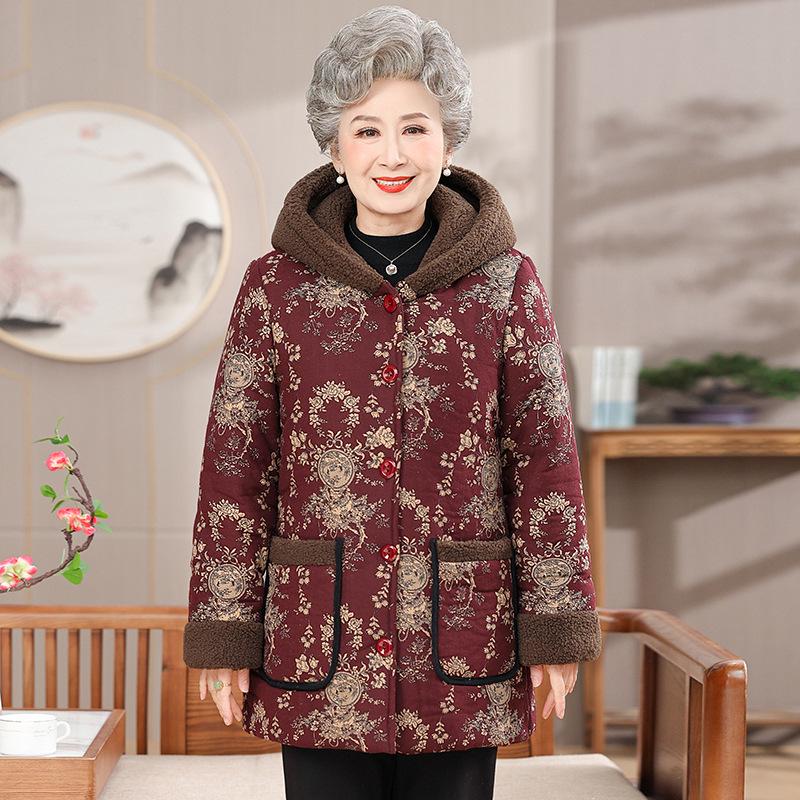 Warm Winter Cotton Jacket for Middle-aged & Elderly Women - Mom's Autumn/Winter Style, Grandma's Cozy Layer