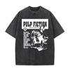 Slávny režisér Quentin Tarantino Film Pulp Fiction Vintage Praná Tričko Muži Ženy Hip Hop Móda Nadrozmerné Tričká Vrchné diely