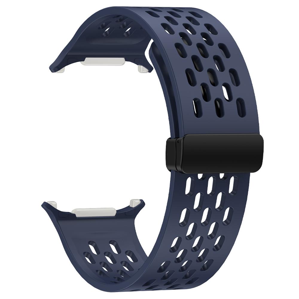 

KALEBOL For Samsung Galaxy Watch Ultra 47mm Silicone Band Magnetic Replacement Strap Navy Blue