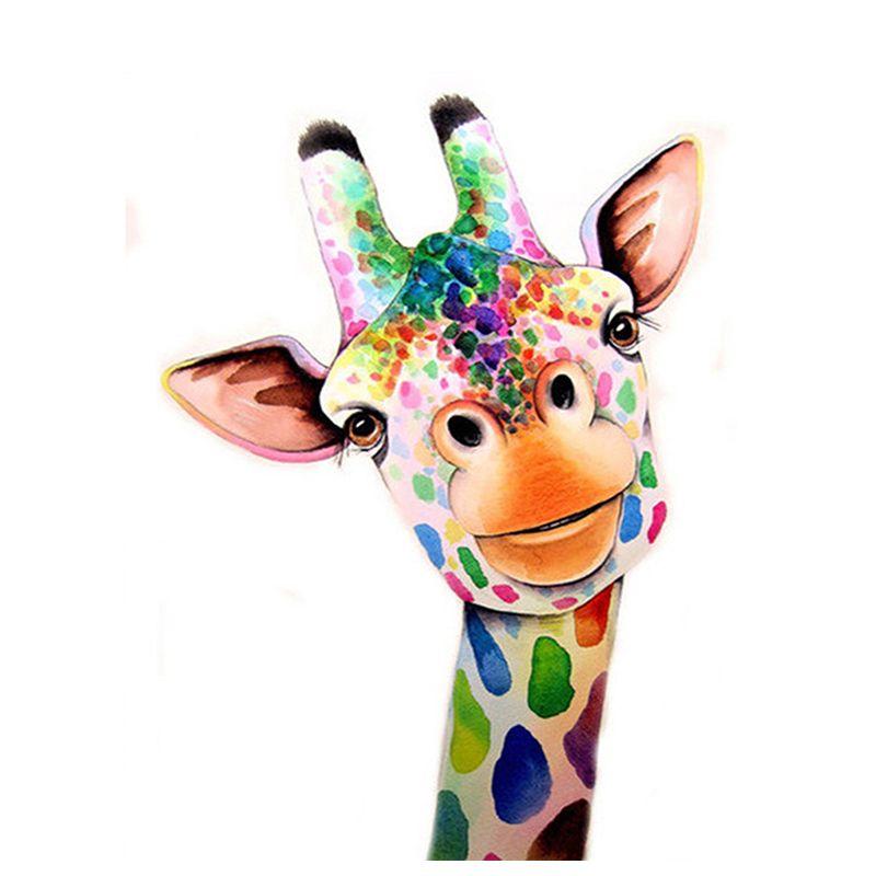 

5D DIY Алмазная картина Жираф Вышивка крестом Животное Алмазная вышивка Полный круглый алмаз Мозаика Украшение дома Full Round 20x30CM