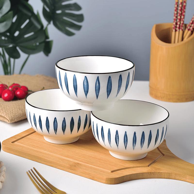 Modern Minimalist Ceramic Wind Shadow Rice Bowl Set
