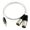 XLR Cable, Microphone Cable, Canon Conversion Cable, Audio Cable, Stereo Cable, 3.5mm Plug (Male) to 2XLR Plug (Male), Stereo Mini Plug Male-Male (1m)