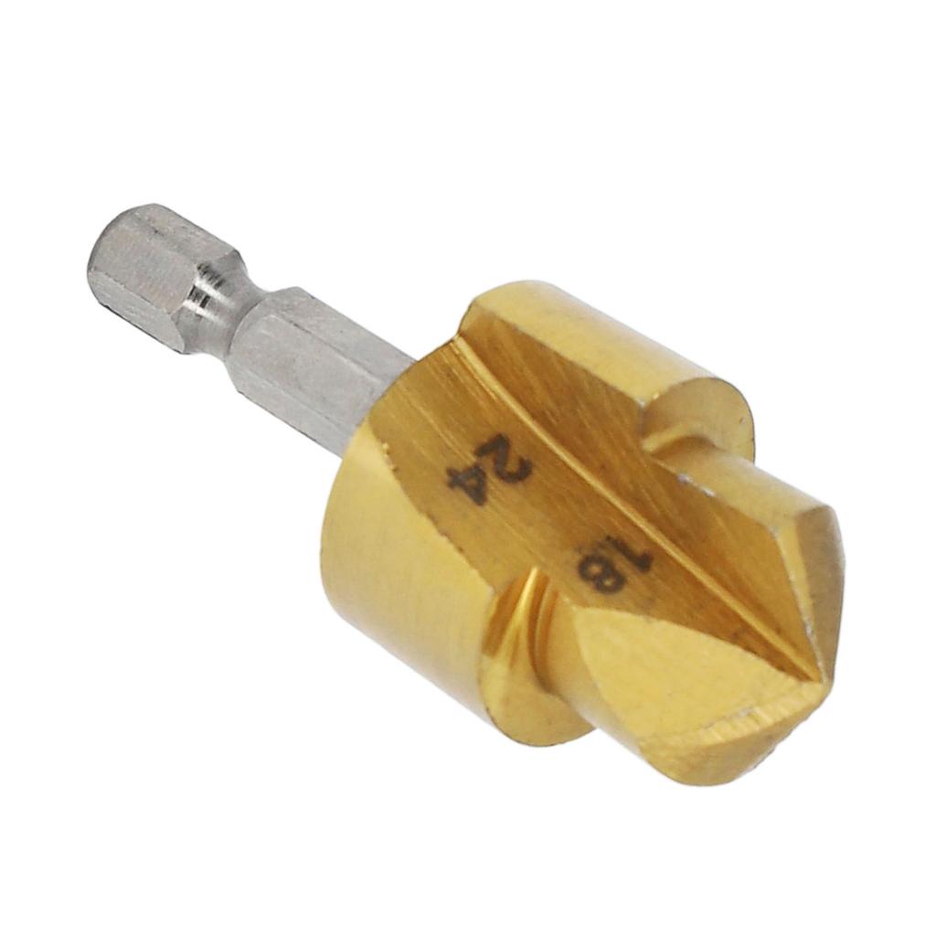 Foret à chanfreiner à queue hexagonale 14 pouces HSS Diamètre de coupe 18 à 24 mm Foret à 90 degrés pour trou