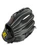 Be Active Soft Baseball Glove BA-6424 All-Round Use 12 Inches Left-Handed Black and Orange Lightweight Catching Practice Grassroots Beginner Friendly