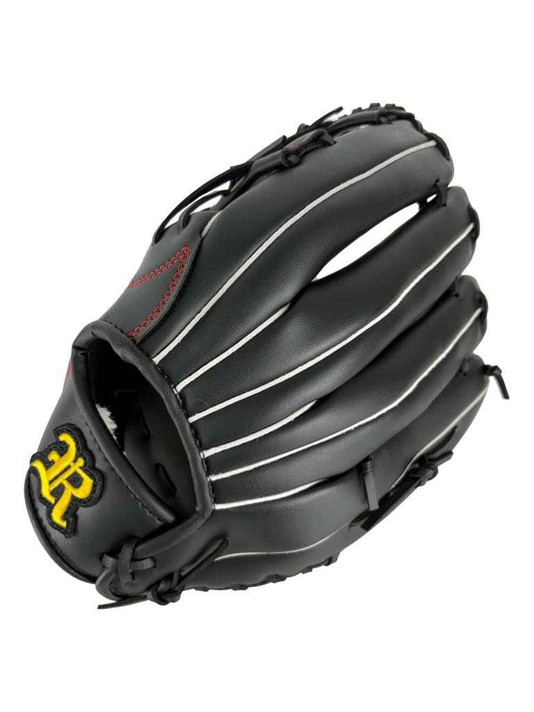 Be Active Soft Baseball Glove BA-6424 All-Round Use 12 Inches Left-Handed Black and Orange Lightweight Catching Practice Grassroots Beginner Friendly