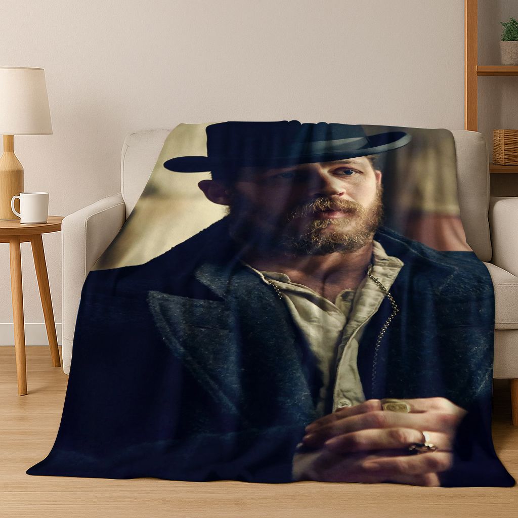 3D Tom Hardy Art Actor Star Flannel Blanket,Cozy Soft Throw Blanket for Home Bedroom Bed Sofa Picnic Office Cover Kids Gift