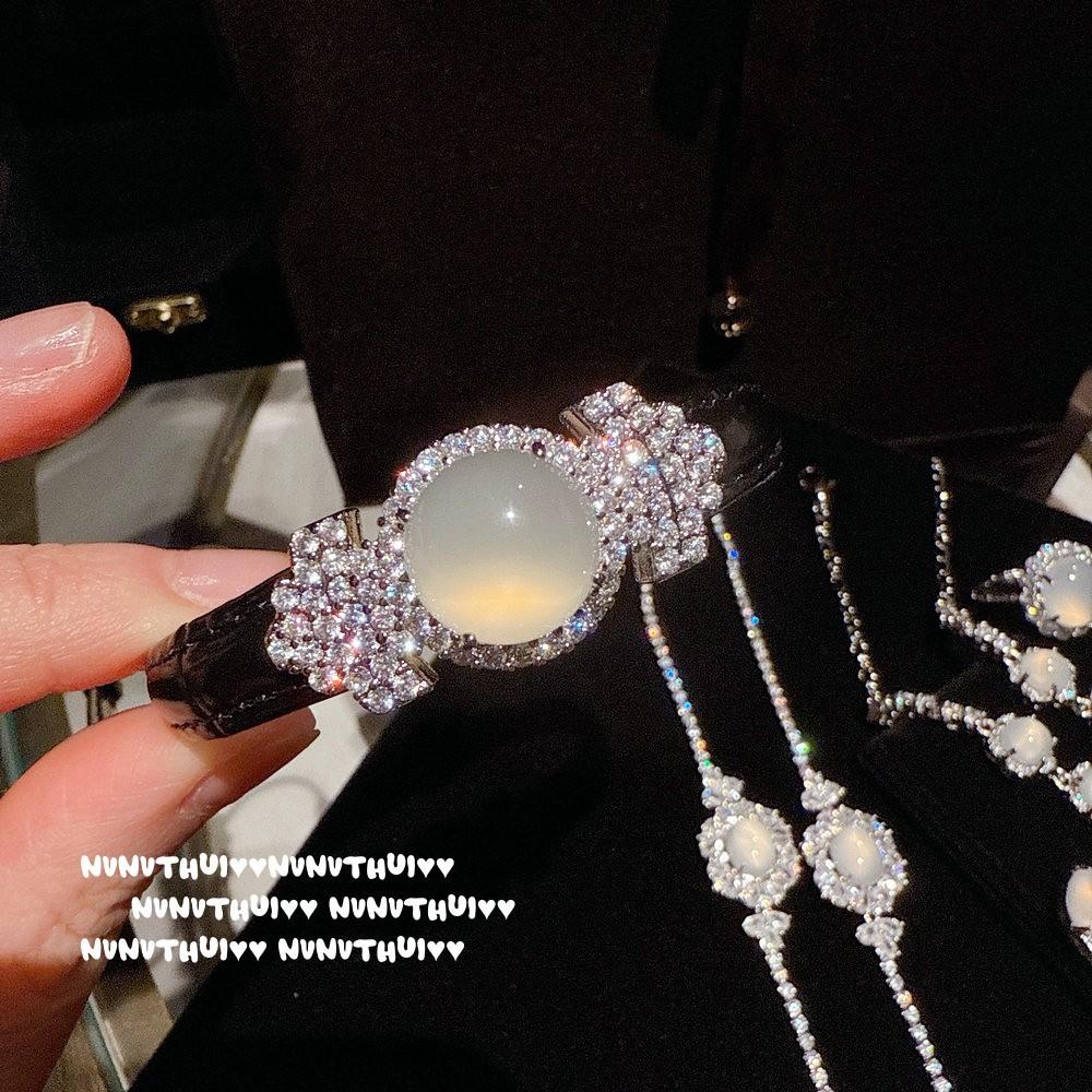 Lychee Jelly, Chalcedony Egg-Shaped Flower Gemstone Bracelet, New Chinese Style, Flower Vine Gourd Chalcedony Necklace, Ring.