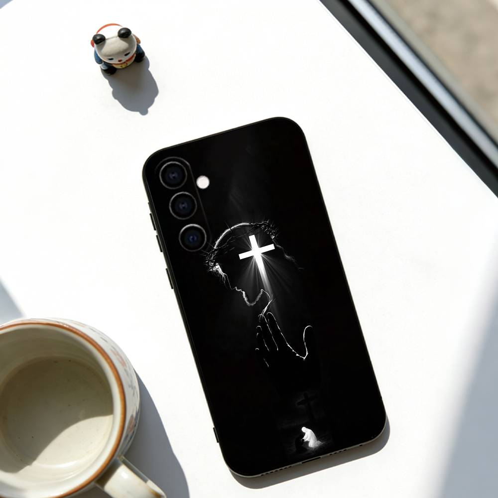 Jesus Christ Phone Case For Samsung Galaxy A73,A72,A71,A70,A53,A52,A51,Soft Silicone Black Cover