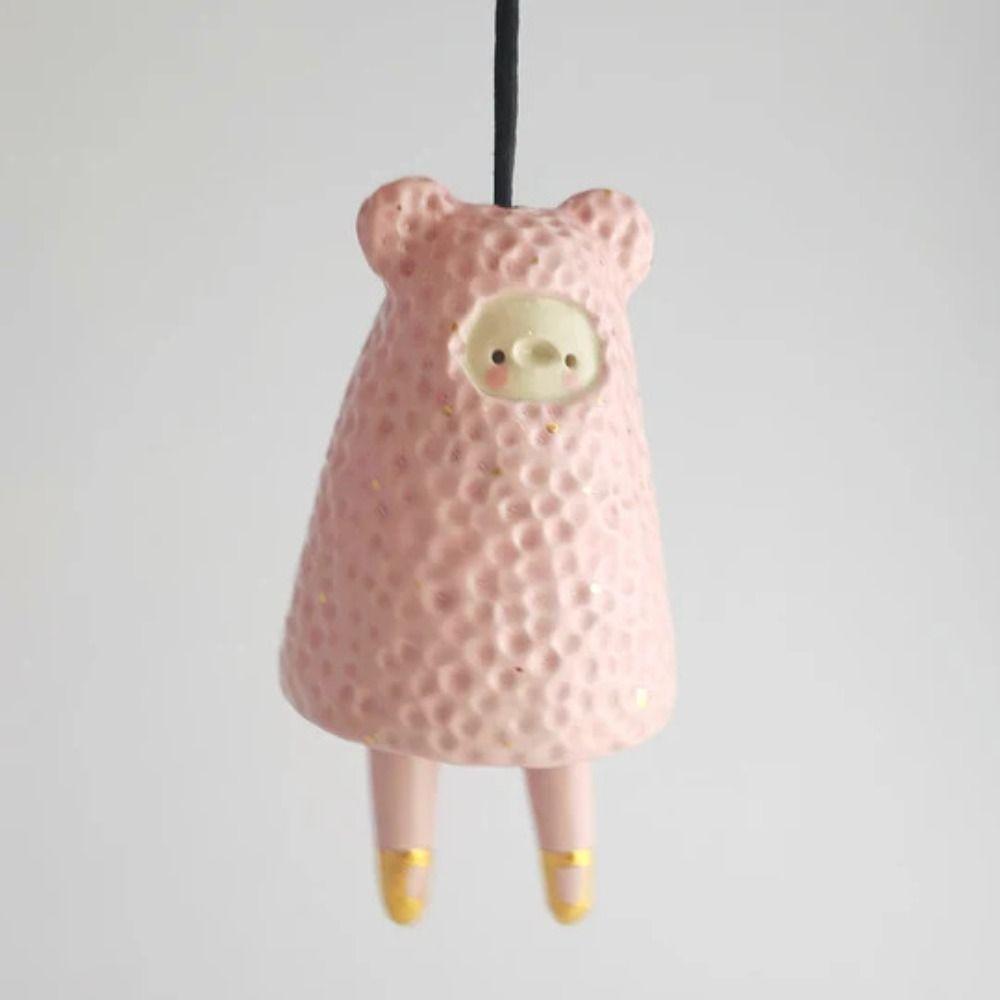 New Cute Ceramic Bells Collection Cartoon Craft Handmade Wind Chimes Simple Yard Pendant Home Decoration