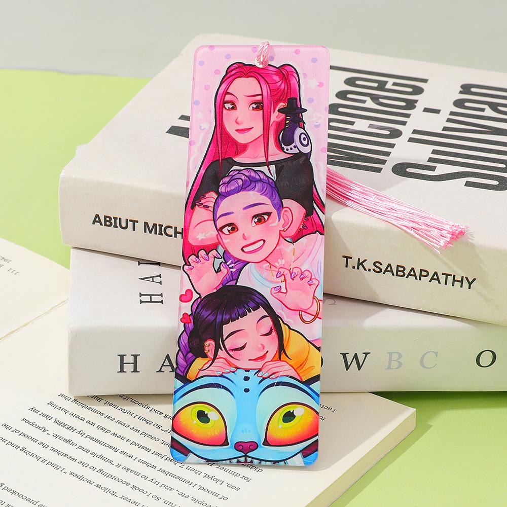 Kpop Demon Hunters Acrylic Bookmarks Book Accessory Reading Supplies Teacher Gift Hunter Accessories Cute Statione Kid Friendly Entertaining Fun Play
