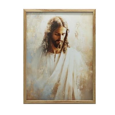 Plakat Herz der Liebe - Porträt Jesu Plakat Herz der Liebe - Porträt Jesu, 30x40 cm, Ohne Rahmen, Premium-Leinwand auf Keilrahmen