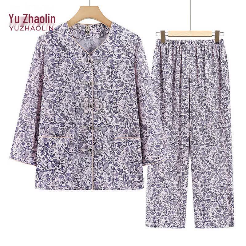 YUZHAOLIN Elderly Women s Summer Homewear Set 5XL