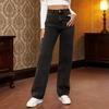 Women's Straight Leg Jeans High Leg Jeans Casual Waisted Wide Stretchy Denim Pants Loose Baggy Trousers