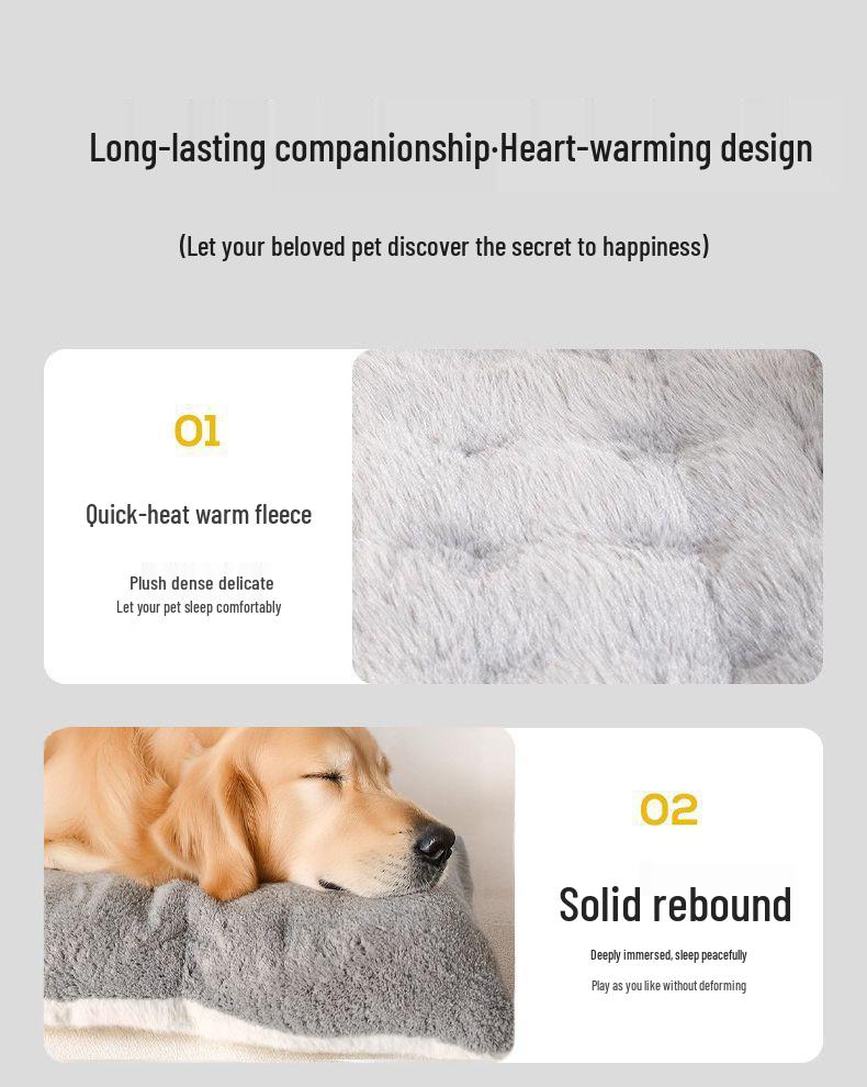 Plush Thickened Winter Dog Bed - Large, Soft & Comfortable Pet Sleeping Pad