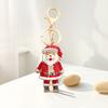 Keychain Pendant Sparkling Rhinestones Santa Claus Design Metal Keyring Decorative Key Holder Friends Bag