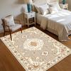 Retro Brown Heart Area Rug Romantic Coffee Swirl Living Room Carpet Modern Abstract Lounge Floor Mat Bedroom Decor