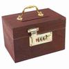 Password Lock Locking Money Storage Box With Handle Security Vintage Wooden Piggy Bank Wooden Material Small Size