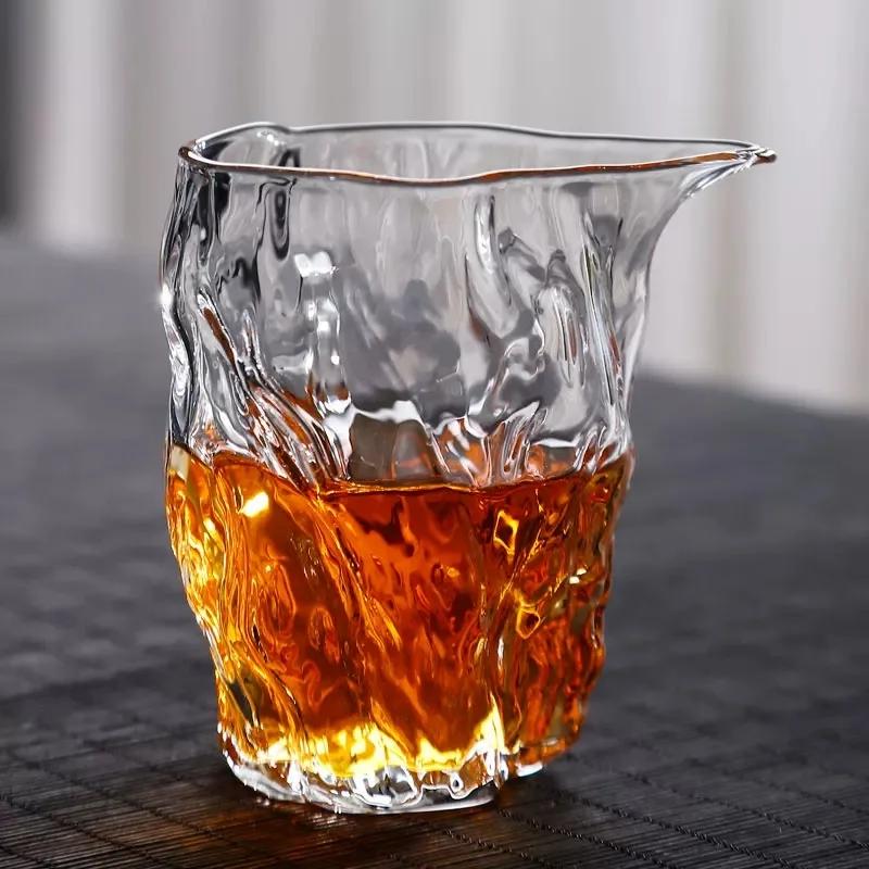Handcrafted Hammered Heat-Resistant Thickened Glass Liquor Decanter Fair Tea Cup Chinese-style Tea and Wine