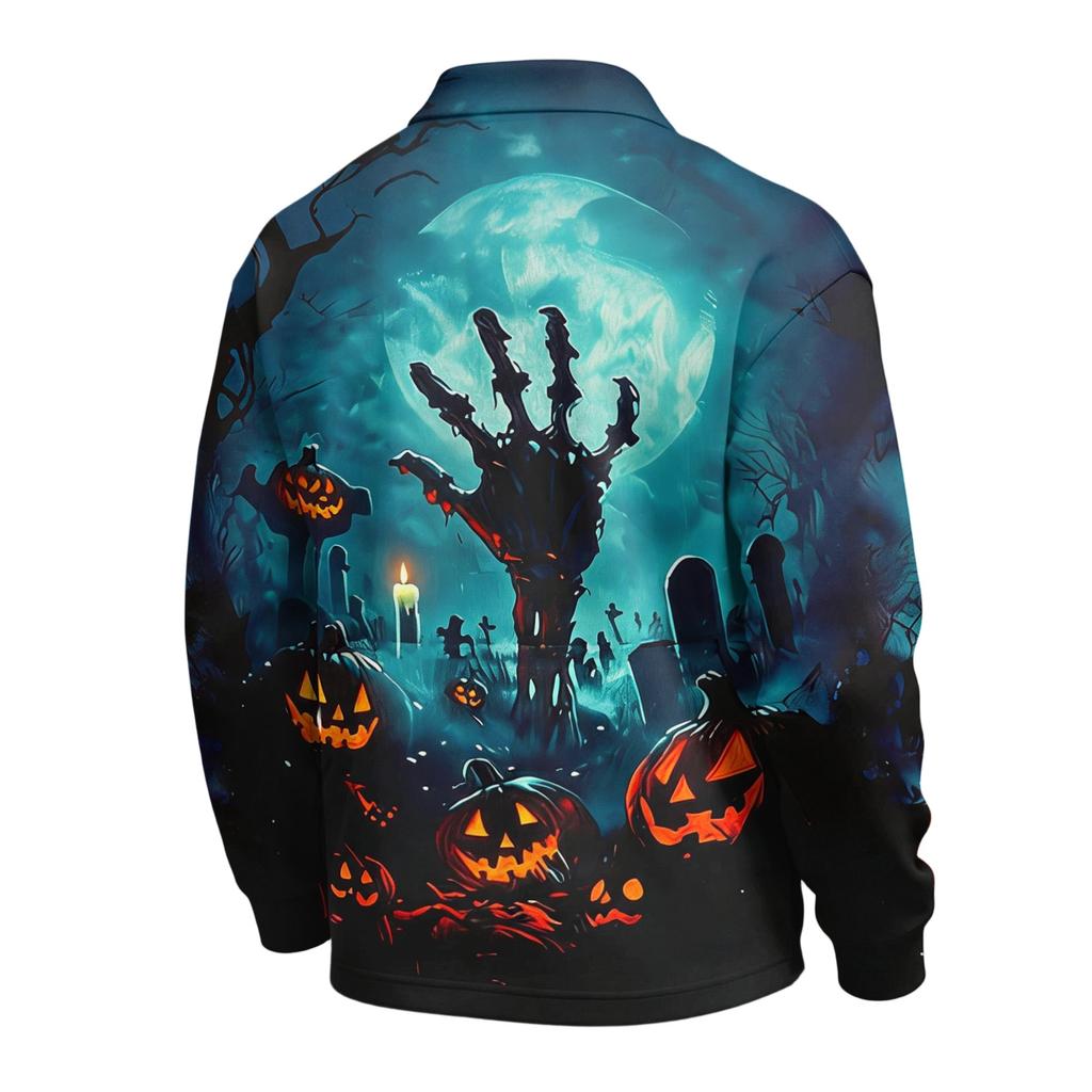Men's Long Sleeve Button Down Shirt for Halloween - Stylish Casual Top