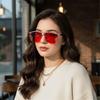 Vintage Y2K Rimless Sunglasses Punk Irregular Diamond Crystal Shades Luxury Designer UV400 Protection Metal Glasses for Women