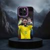 Funda de Teléfono de Fútbol Para N-NeYmAR-R 10 Para iPhone17,16,15,14,13,12,11 Plus,Pro Max Funda de Teléfono Negra Caramelo plateada