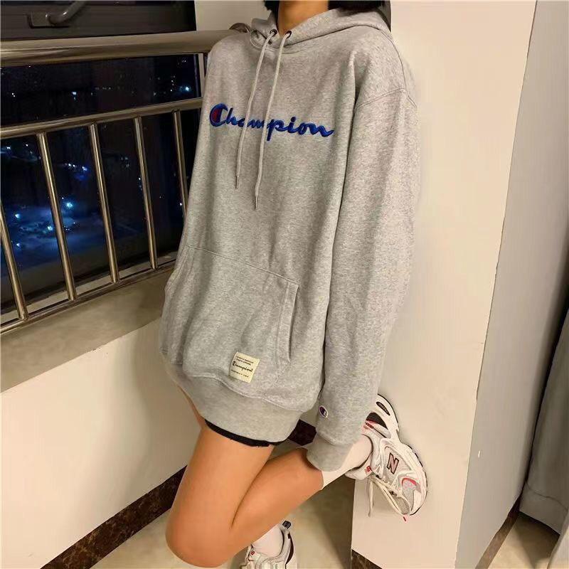 Trendy Urban Style Embroidered Hoodie For Couples Loose Fit Spring Autumn Fashion