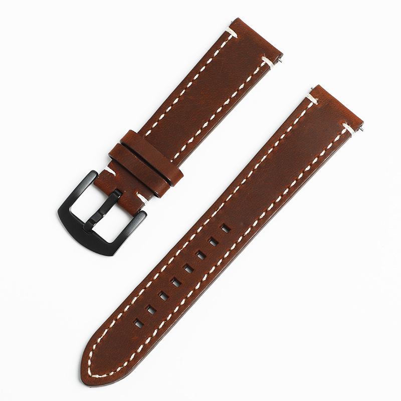 Retro Crazy Horse Leather Smart Strap 18mm20mm22mm First Layer Cowhide Real Cowhide Switch Quick Removal