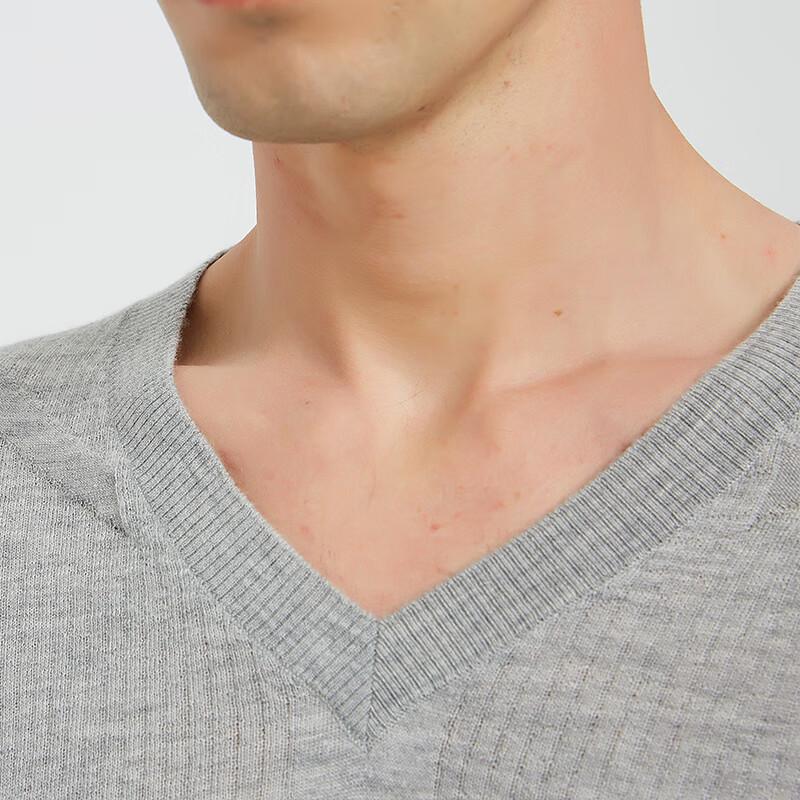 Hengyuanxiang Men's Fine Spun Pure Cashmere V-Neck Sweater