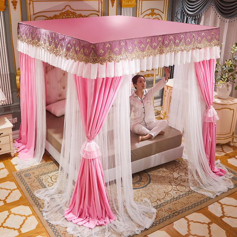 2024 Floor-Standing Double-Layer Palace Style Blackout Princess Mosquito Net with Three Doors