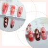 Valentine's Day Press On Nails 30PCS, Lip Print Gradient Bow Heart Strawberry Polka Dot Fake Nails, Colorful Non-fading Healthy Comfortable